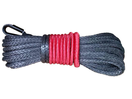 synthetisches Seil 10mm x 28m Graufarbzuverlässige Qualität für 4x4 Handkurbeln, LKW-Handkurbeln